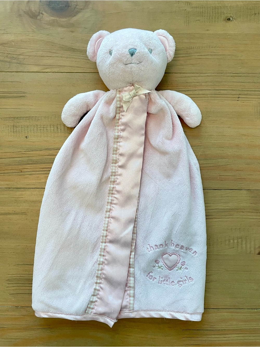 Carter's Lovey Thank Heaven for Little Girls Pink Security Blanket Bear
